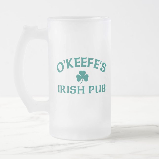Caneca De Cerveja Vidro Jateado Pub Irlandês O'Keefe's  (Esquerda)