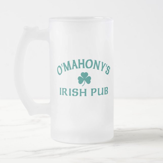 Caneca De Cerveja Vidro Jateado Pub Irlandês O'Mahony's (Esquerda)