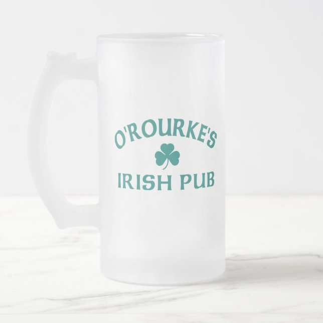 Caneca De Cerveja Vidro Jateado Pub Irlandês O'Rourke  (Esquerda)