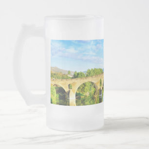 Caneca De Cerveja Vidro Jateado Puente La Reina