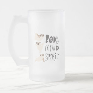 Caneca De Cerveja Vidro Jateado Pugs de Ioga