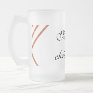 Caneca De Cerveja Vidro Jateado Quadro vermelho de aquarela feliz Natal dd seu nom