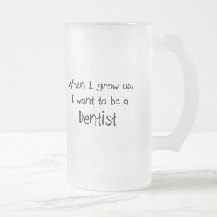 Caneca De Cerveja Vidro Jateado Quando eu me cresço acima queira ser um dentista