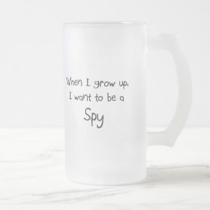Caneca De Cerveja Vidro Jateado Quando eu me cresço acima queira ser um espião