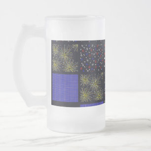 Caneca De Cerveja Vidro Jateado Quatro de Julho Patchwork Pattern - 4 de Julho