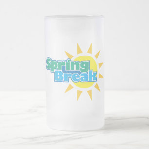 Caneca De Cerveja Vidro Jateado Quebra de primavera Sunny-