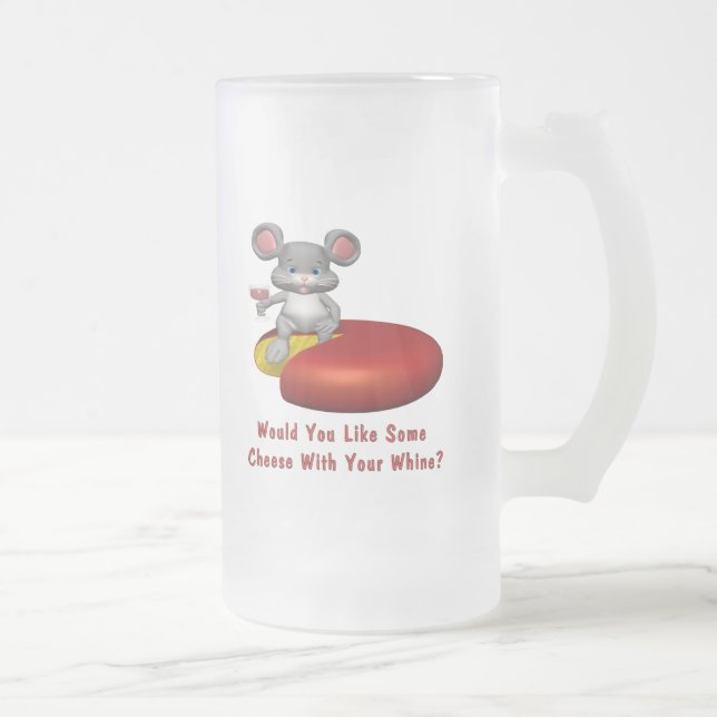 Caneca De Cerveja Vidro Jateado Queijo com sua lamentação (Direita)