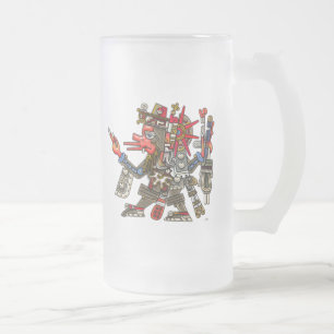 Caneca De Cerveja Vidro Jateado Quetzalcoatl
