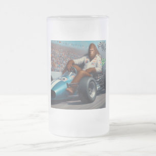 Caneca De Cerveja Vidro Jateado Racecar de Pé Grande