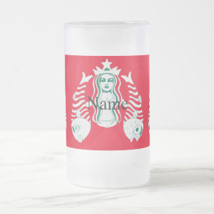 Caneca De Cerveja Vidro Jateado Rainha de Coroa Estelar Sereia Thunder_Cove