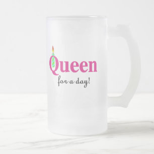 Caneca De Cerveja Vidro Jateado Rainha por um dia