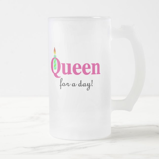 Caneca De Cerveja Vidro Jateado Rainha por um dia (Direita)