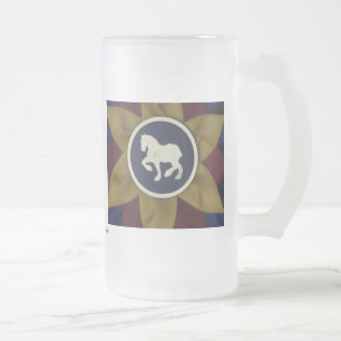 Caneca De Cerveja Vidro Jateado Rascunho de Rosette Mug