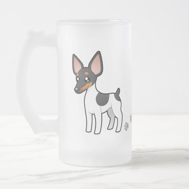 Caneca De Cerveja Vidro Jateado Rato Terrier dos desenhos animados/Fox Terrier do (Esquerda)