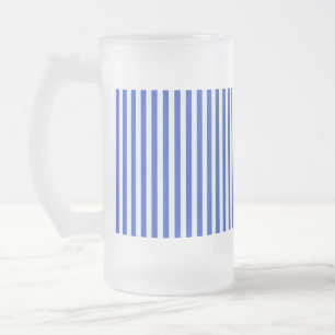 Caneca De Cerveja Vidro Jateado Real Blue Combination Stripes por Shirley Taylor