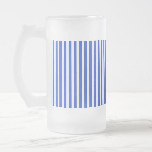 Caneca De Cerveja Vidro Jateado Real Blue Combination Stripes por Shirley Taylor (Esquerda)