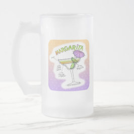 CANECA DE CERVEJA VIDRO JATEADO RECEITA DE MARGARITA COQUETEL ARTE