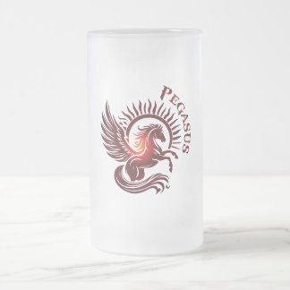 Caneca De Cerveja Vidro Jateado Red Pegasus2-Beer Glass