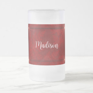 Caneca De Cerveja Vidro Jateado Red Velvet Starbursts Fosco Mug
