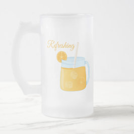 Caneca De Cerveja Vidro Jateado Refrescando Citrus