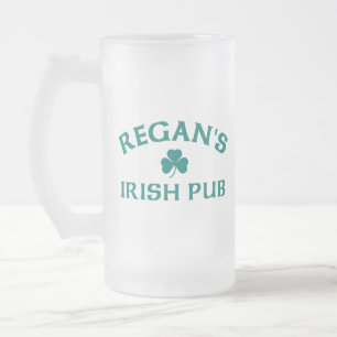 Caneca De Cerveja Vidro Jateado Regan's Irish Pub