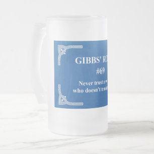 Caneca De Cerveja Vidro Jateado regra 69 de Gibbs