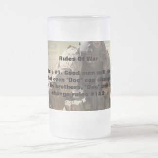 Caneca De Cerveja Vidro Jateado Regras de caneca do vidro de fosco da guerra