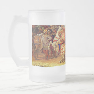 Caneca De Cerveja Vidro Jateado Rei Arthur e Cavaleiros da Mesa redonda