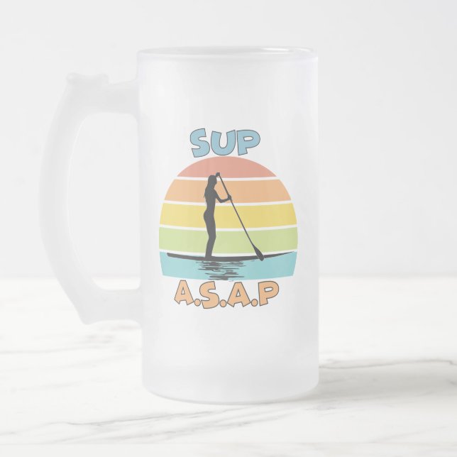 Caneca De Cerveja Vidro Jateado Remoção de Posição para Cima do SUP ASAP (Esquerda)