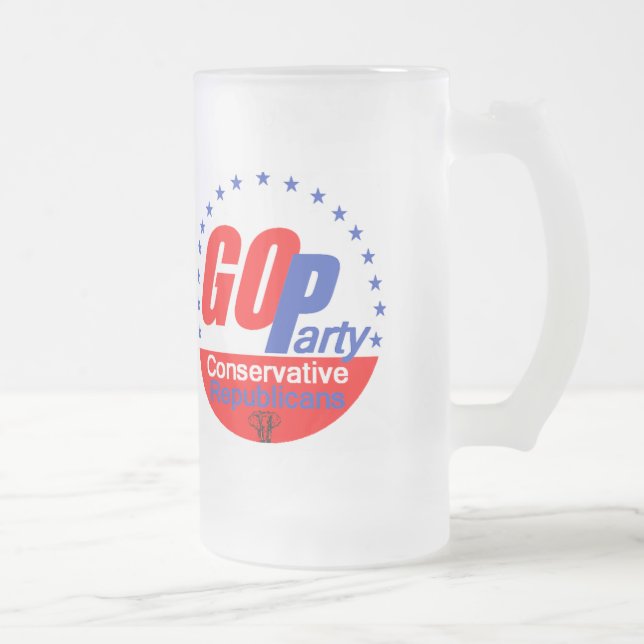 CANECA DE CERVEJA VIDRO JATEADO REPUBLICANO 2016 DO GOP (Direita)