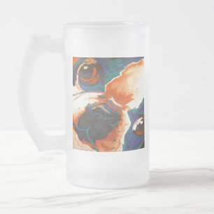 Caneca De Cerveja Vidro Jateado Retrato de Pet Bulldog Francês