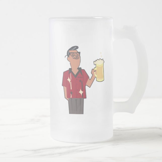 Caneca De Cerveja Vidro Jateado Retro Myrtle Beach Cara (Direita)