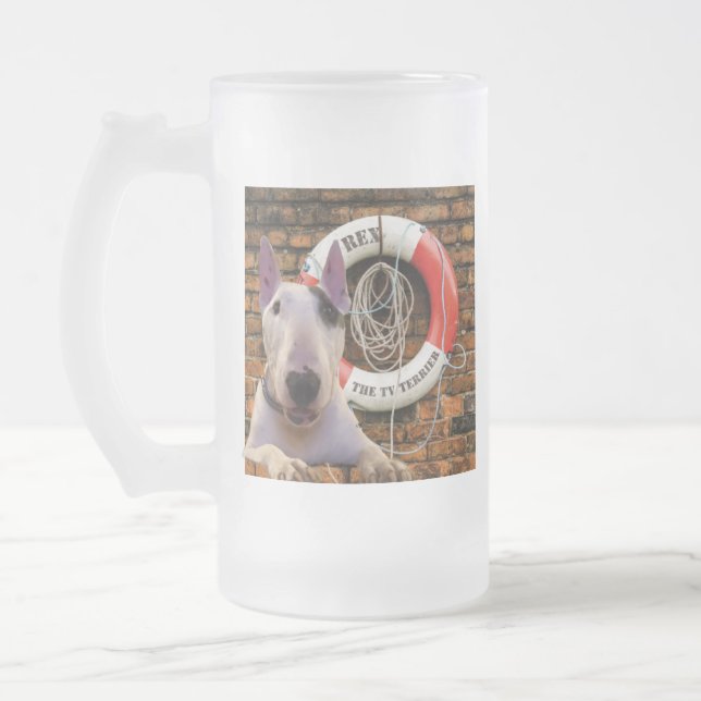 Caneca De Cerveja Vidro Jateado Rex A TV Terrier Frosty Mug (Esquerda)