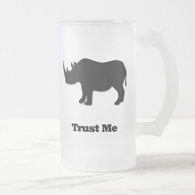 Caneca De Cerveja Vidro Jateado Rhino Trust Me Black (Direita)