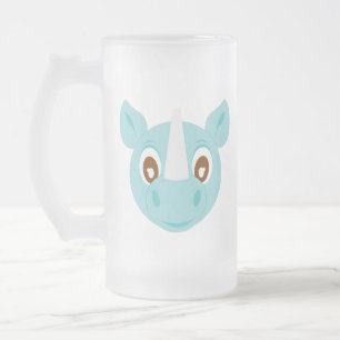 Caneca De Cerveja Vidro Jateado Rinoceronte azul de Sumatran