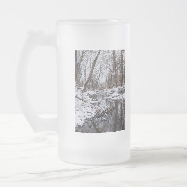 Caneca De Cerveja Vidro Jateado Riverside Snow (Esquerda)