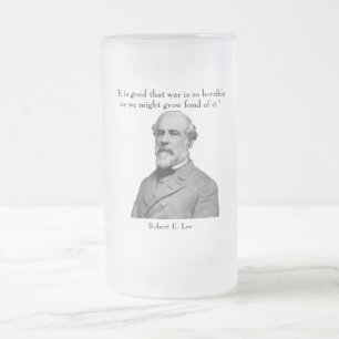 Caneca De Cerveja Vidro Jateado Robert E. Lee e citações