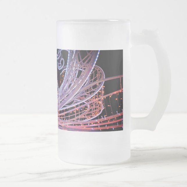 Caneca De Cerveja Vidro Jateado Rodovalho rosa (Direita)