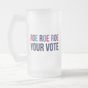 Caneca De Cerveja Vidro Jateado Roe Seu Voto II