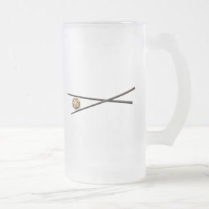 Caneca De Cerveja Vidro Jateado Rolo de sushi & Chopsticks - modelo personalizado
