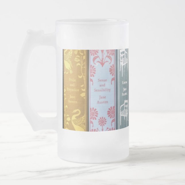 Caneca De Cerveja Vidro Jateado Romances de Jane Austen (Esquerda)