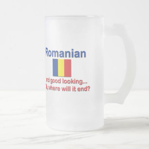 Caneca De Cerveja Vidro Jateado Romanian bonito