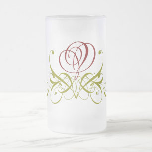 Caneca De Cerveja Vidro Jateado Rosa de caneta de vidro