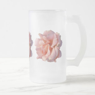 Caneca De Cerveja Vidro Jateado rosa rosa rosa florescente