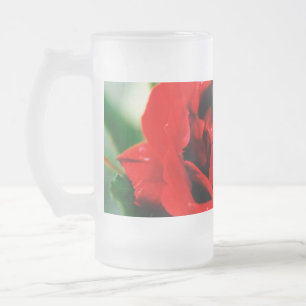 Caneca De Cerveja Vidro Jateado Rosa vermelha Love
