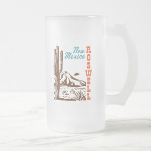 Caneca De Cerveja Vidro Jateado Roswell Novo México
