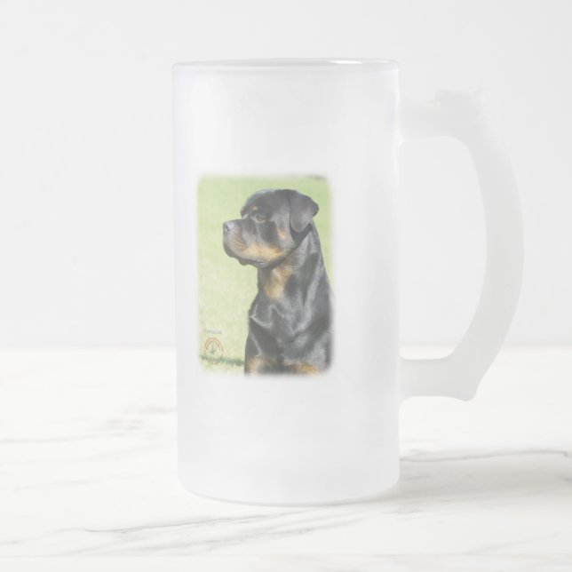 Caneca De Cerveja Vidro Jateado Rottweiler (Direita)