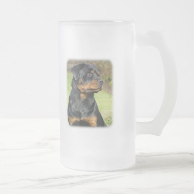Caneca De Cerveja Vidro Jateado Rottweiler (Direita)