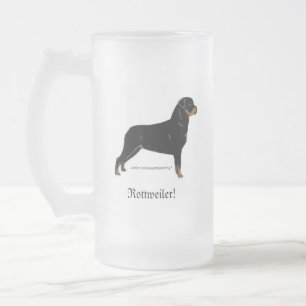 Caneca De Cerveja Vidro Jateado Rottweiler