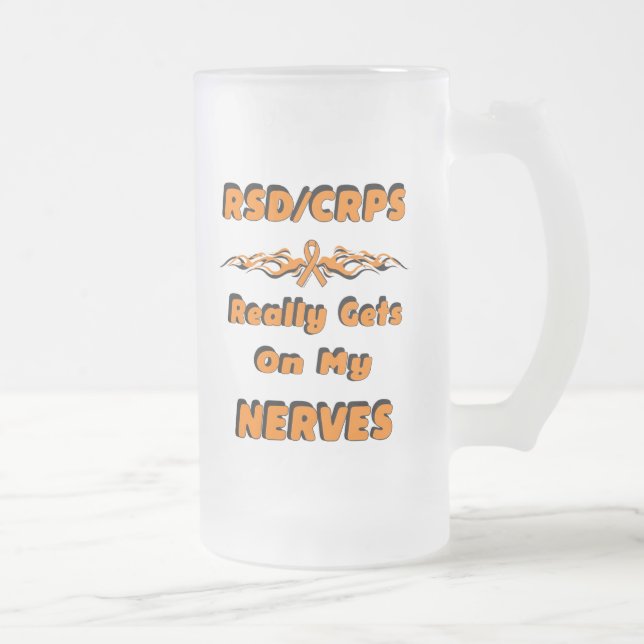 Caneca De Cerveja Vidro Jateado RSD/CRPS. Nervos Fosco (Direita)
